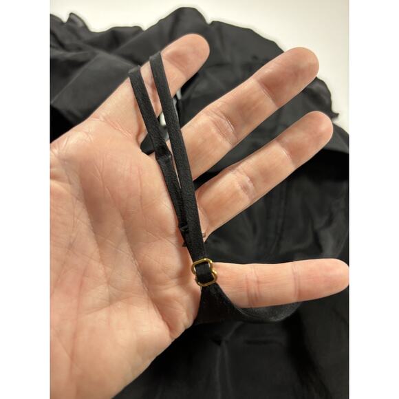 Karina Grimaldi Celine Mini Dress Black Medium Ruffled Adjustable Straps Mini - Picture 9 of 10